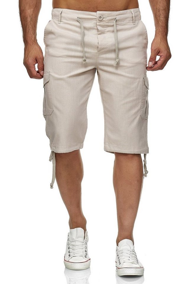 Reslad Leinenhose Reslad Leinen Cargo Shorts Männer Strandhose Herren Leinenhose 3/4 (1-tlg) Strandhose im Leinen-Look mit Cargotaschen von Reslad