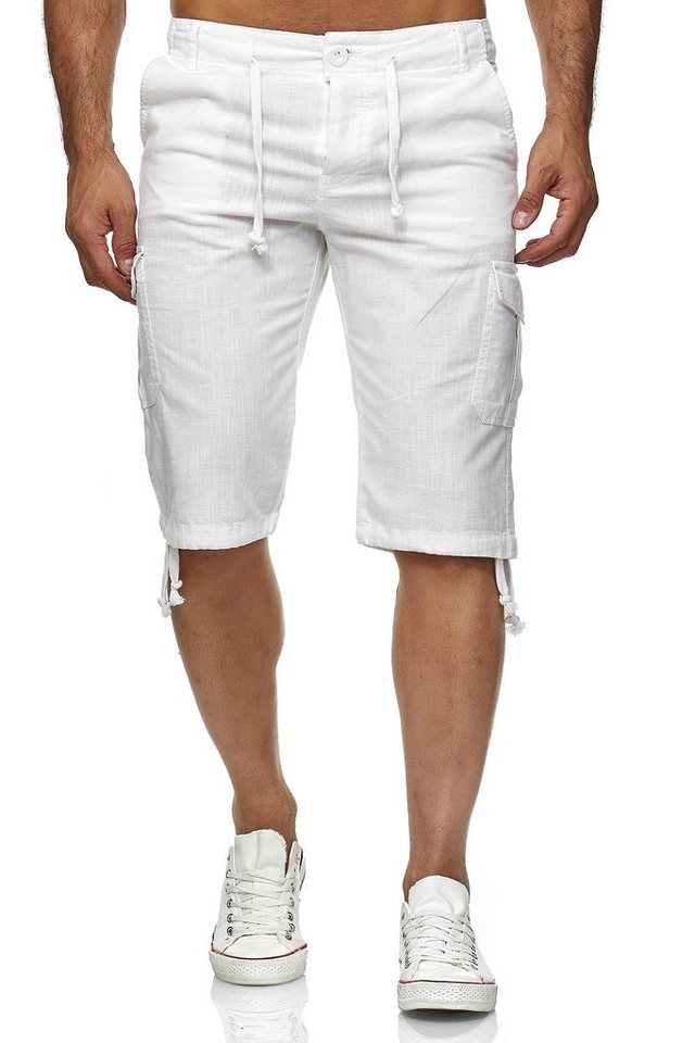 Reslad Leinenhose Reslad Leinen Cargo Shorts Männer Strandhose Herren Leinenhose 3/4 (1-tlg) Strandhose im Leinen-Look mit Cargotaschen von Reslad