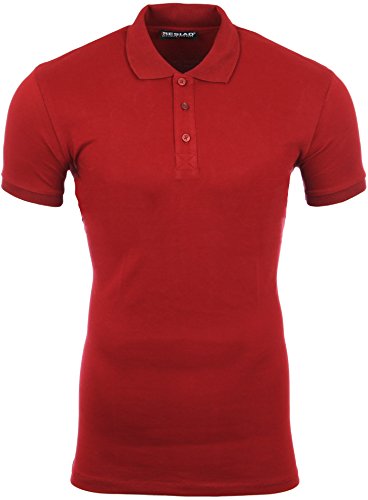 Reslad Poloshirt Herren Basic Slim Fit Kurzarm Pique Polo-Shirt RS-5090 Bordeaux M von Reslad