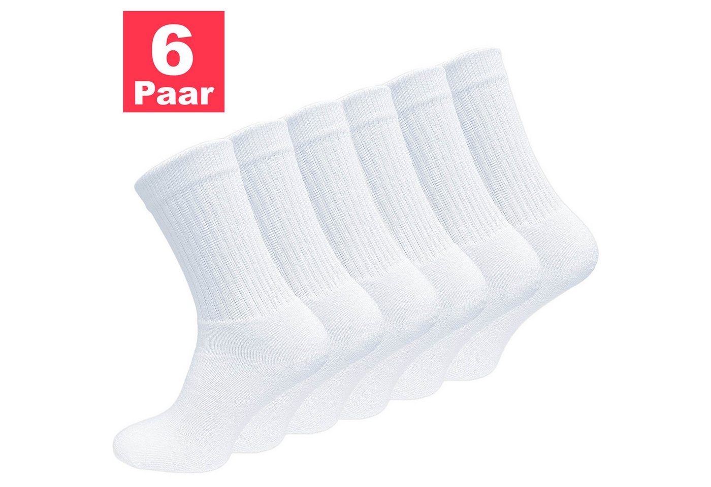 Reslad Sportsocken Reslad Tennissocken 6 Paar Sportsocken für Herren & Damen atmungsaktiv (Spar-Set, 6-Paar, 6 Paar) Sport Socken Ideal für Sport Fitness Joggen Laufen von Reslad