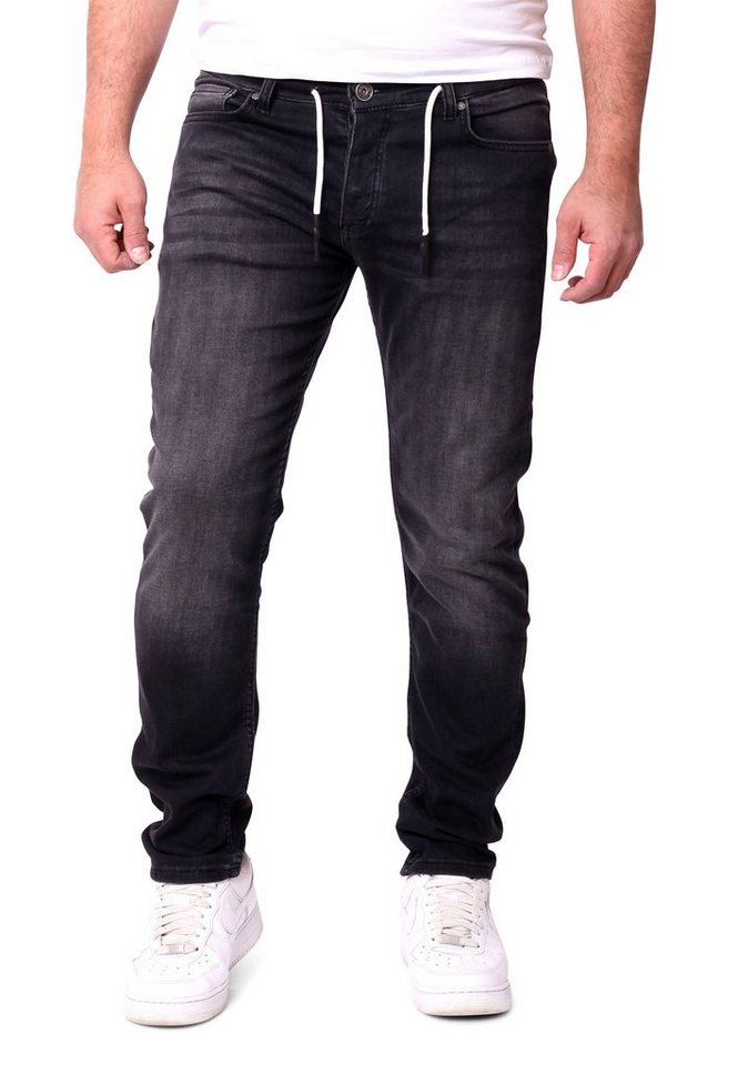 Reslad Stretch-Jeans Reslad Jeans Herren Slim Fit - Sweathose in Jeansoptik l Stretch Denim Stretch Sweatjeans Hose Slim Fit von Reslad