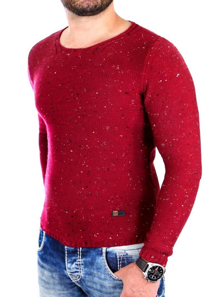 Reslad Strickpullover Reslad Strickpullover Herren Crewneck melierter Pullover RS-3105 (1-tlg) Rundhalspullover Pulli für Männer von Reslad