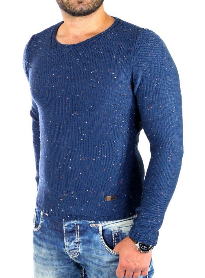 Reslad Strickpullover Reslad Strickpullover Herren Crewneck melierter Pullover RS-3105 (1-tlg) Rundhalspullover Pulli für Männer von Reslad
