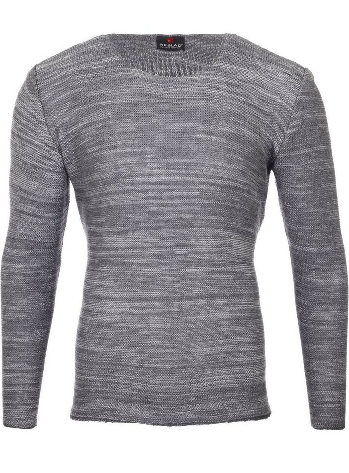 Reslad Strickpullover Reslad Strickpullover Herren-Pullover Melange Look Grobstrick-Pulli (1-tlg) Slim Fit Rundhalspullover für Männer von Reslad