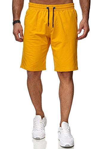 Reslad Sweat-Shorts Herren Basic Sport Freizeit Kurze Sweat-Hose RS-5061 Gelb XL von Reslad