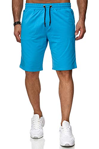 Reslad Sweat-Shorts Herren Basic Sport Freizeit Kurze Sweat-Hose RS-5061 Türkis M von Reslad