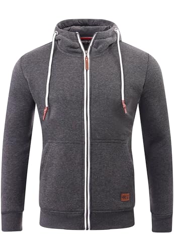 Reslad Sweatjacke Herren Kapuzenpullover | Hoodie Männer Zipper Pullover mit Kapuze Bequeme Baumwolle RS-1006 Anthrazit S von Reslad