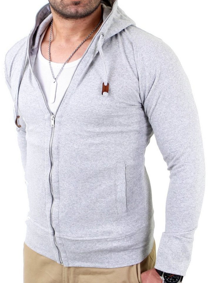 Reslad Sweatjacke Reslad Herren Full Zipper Kapuzen Sweatjacke RS-1104 (1-tlg) Kapuzenpullover Zipper Hoodie von Reslad