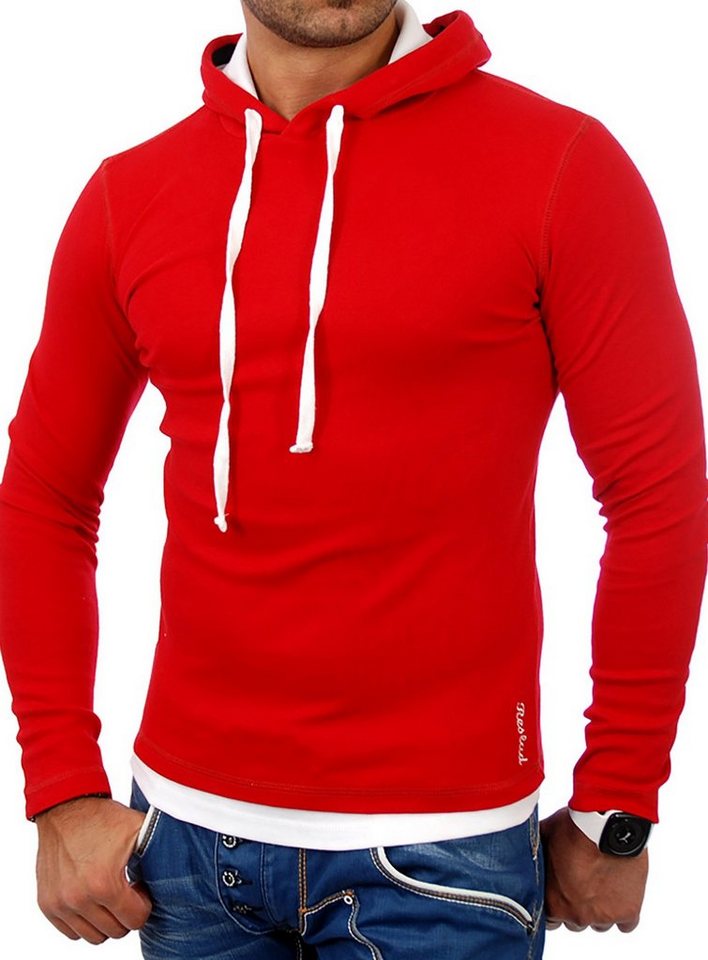 Reslad Sweatshirt Reslad Herren Kapuzen Sweatshirt RS-1003 (1-tlg) Kapuzensweatshirt Layer-Look von Reslad