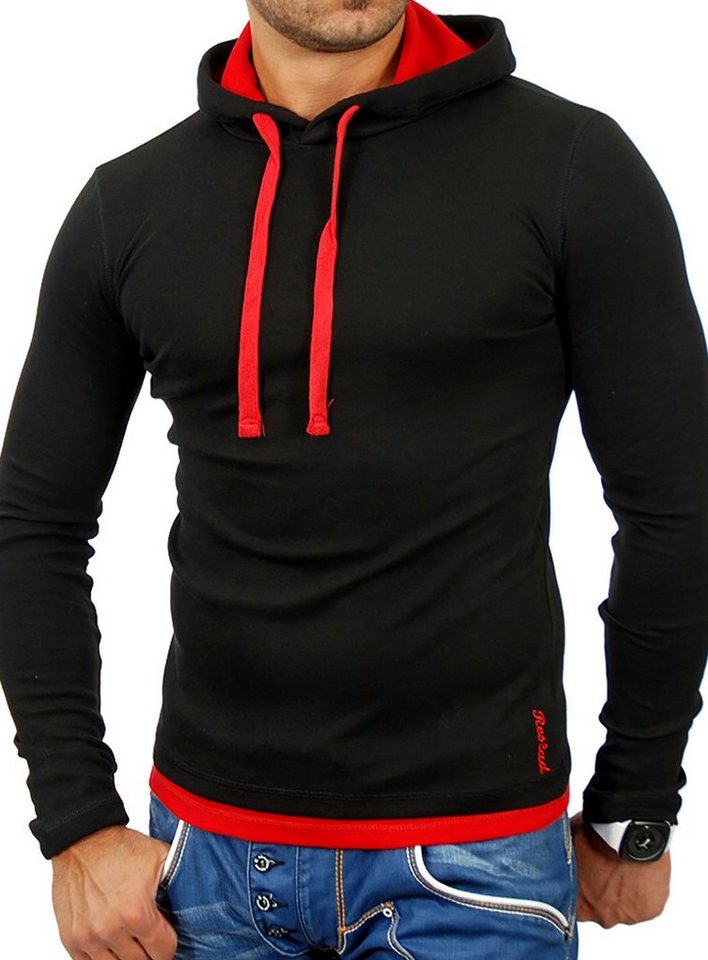 Reslad Sweatshirt Reslad Herren Kapuzen Sweatshirt RS-1003 (1-tlg) Kapuzensweatshirt Layer-Look von Reslad