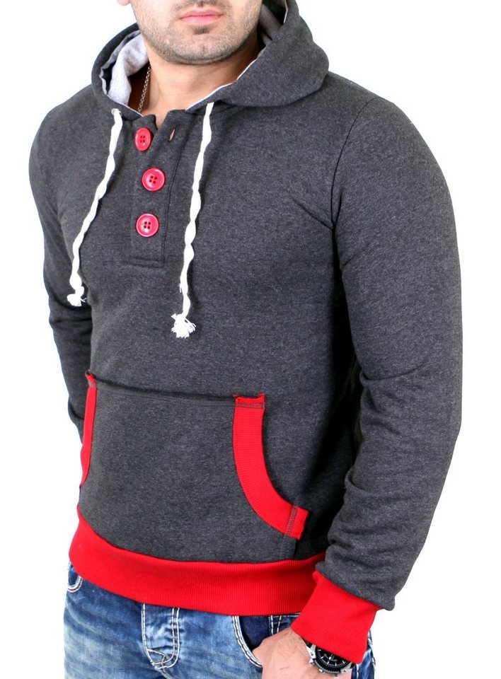 Reslad Sweatshirt Reslad Pullover Herren Two-Tone Kontrast Kapuzen Hoodie RS-1102 (1-tlg) Kapuzenpullover Sweatshirt Hoodie von Reslad