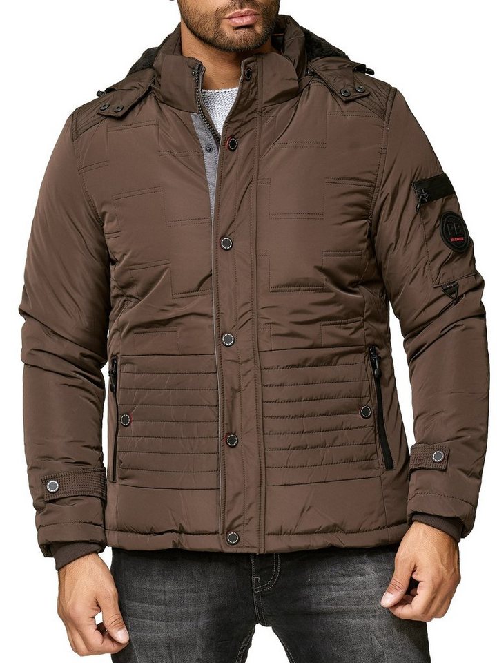 Reslad Winterjacke Herren-Jacke Winterjacke Männer-Jacke Parka Kapuzenjacke mit Teddy-Fle warme gesteppte Jacke mit Kapuze von Reslad