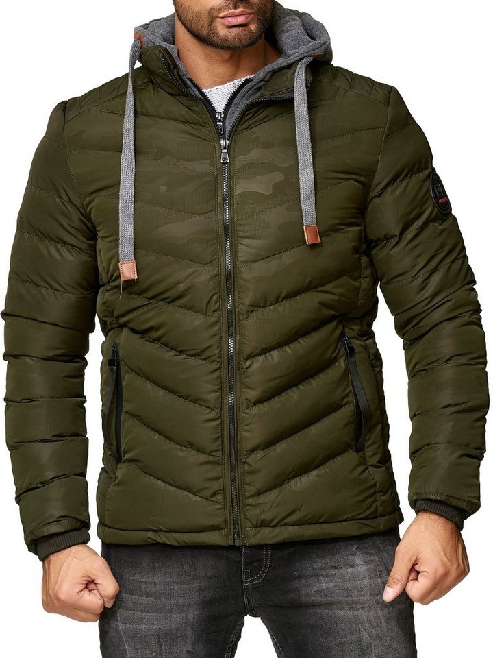 Reslad Winterjacke Herren-Jacke Winterjacke Stepp-Jacke Kapuzenjacke mit abnehmbarem warme gesteppte Jacke mit Kapuze von Reslad