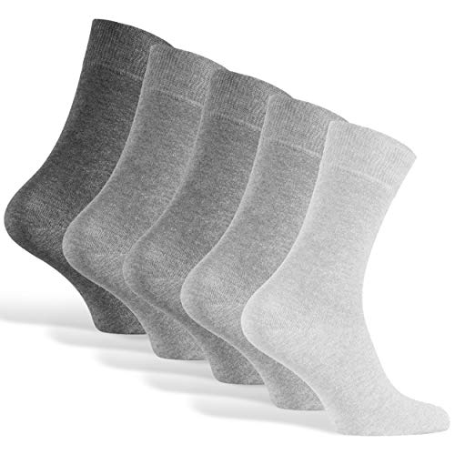 Socken Herren Herrensocken Graue 43 44 45 46 Grey Baumwollsocken Socks Baumwolle Business Männer Lange Strümpfe Casual Herrenstrümpfe Dünne Anzugsocken Größe Anzug Soken 10er Pack Gr.43-46 Grau von Reslad