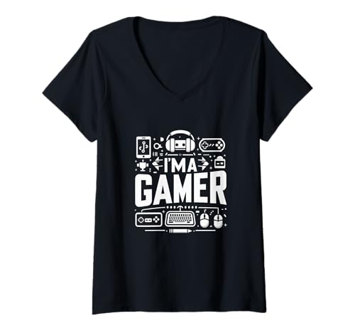 Damen Ich Bin EIN Gamer Level 99 T-Shirt mit V-Ausschnitt Damen Ich Bin EIN Gamer Level 99 T-Shirt mit V-Ausschnitt von Respawn Mode