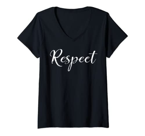 Damen Respect T-Shirt für Damen, Herren, Kinder, Respekt, Geschenk, T-Shirt für Sie T-Shirt mit V-Ausschnitt Damen Respect T-Shirt für Damen, Herren, Kinder, Respekt, Geschenk, T-Shirt für Sie T-Shirt mit V-Ausschnitt von Respect Shirts Gifts Apparel TeesLX