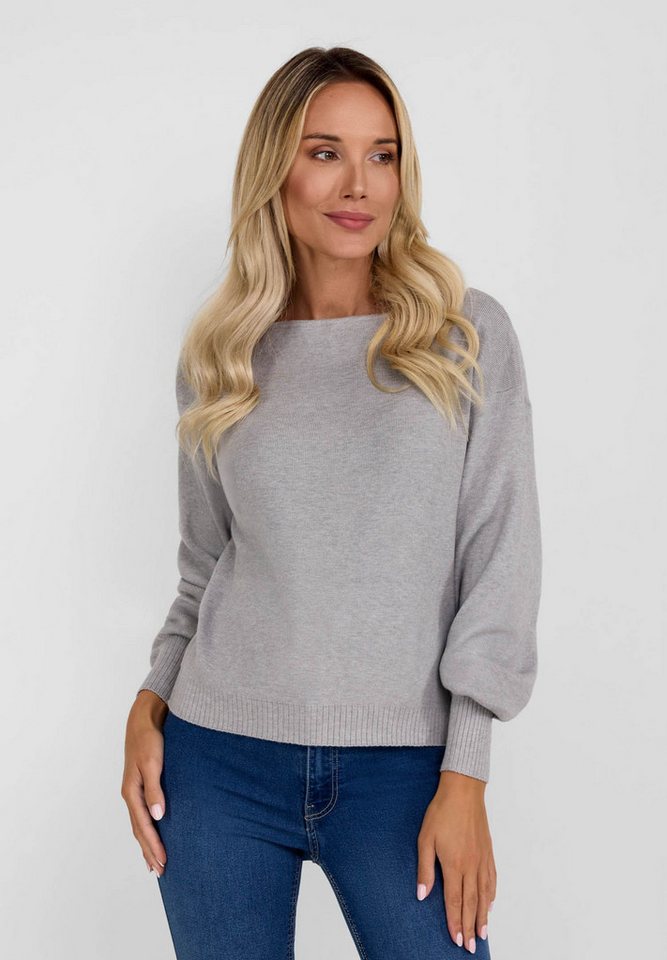 Respect Strickpullover Strickpullover mit Bündchen und Rundhalsausschnitt. (XS-XXL) von Respect