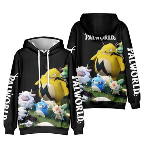 3D Hoodie Kinder Palworld Hoodie Spiel Peripherie Damen Herren Langarm Sweatshirt Spiel Cosplay Cartoon Anime Harajuku Erwachsene Casual Kapuzenpullover-A||100 von Respeto