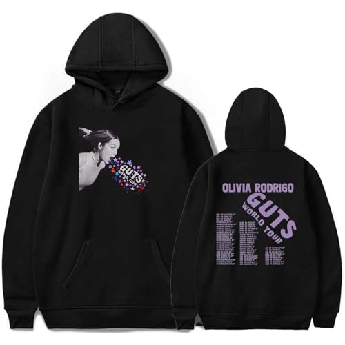 Hoodies Olivia Rodrigo Merch Guts Vampir Hoodies Sweatshirt Musikfans Oder Hoodies Sweatshirt Hip Hop Pullover XS-3XL-Black||XS von Respeto