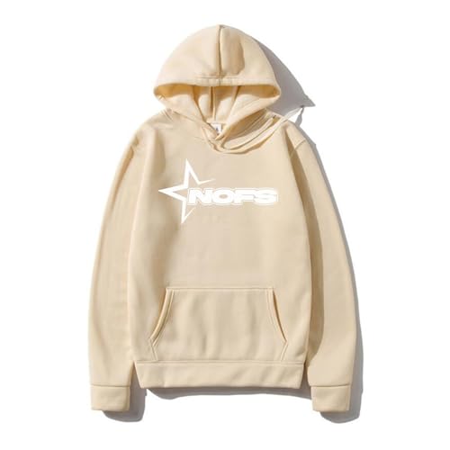 Respeto Unisex Hoodie Sport Hoodie, Herren NOFS Sports Letter Print Loose Pullover Hoodie Y2K Hip-Hop Street Sports Pullover Casual Top XS-3XL-Khaki||XS von Respeto