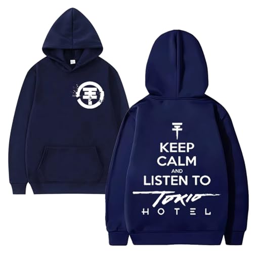 Rockband Tokio Hotel Print Hoodie Männer Frauen Weste Hip Hop Lose Streetwear Langarm Hoodies Unisex Pullover Sweatshirts XS-3XL-Dark Blue||x_s von Respeto