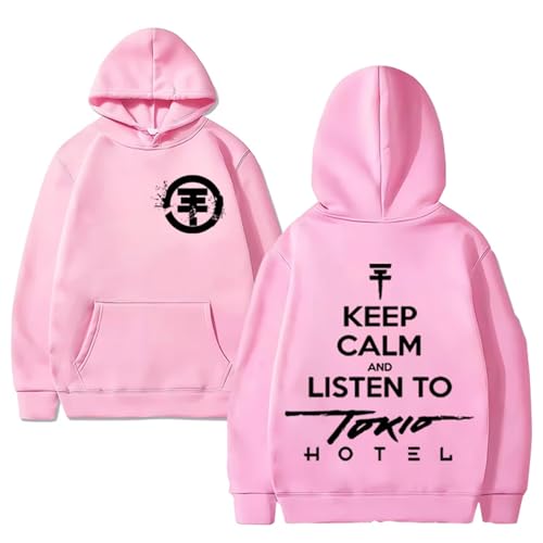 Rockband Tokio Hotel Print Hoodie Männer Frauen Weste Hip Hop Lose Streetwear Langarm Hoodies Unisex Pullover Sweatshirts XS-3XL-Pink||l von Respeto