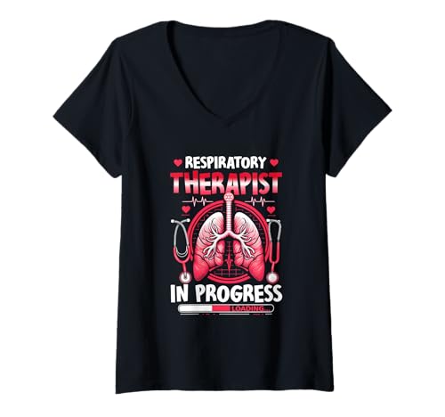 Damen Atemtherapeut in Bearbeitung Future RT RRT Student T-Shirt mit V-Ausschnitt Damen Atemtherapeut in Bearbeitung Future RT RRT Student T-Shirt mit V-Ausschnitt von Respiratory Therapist In Progress Future RT RRT
