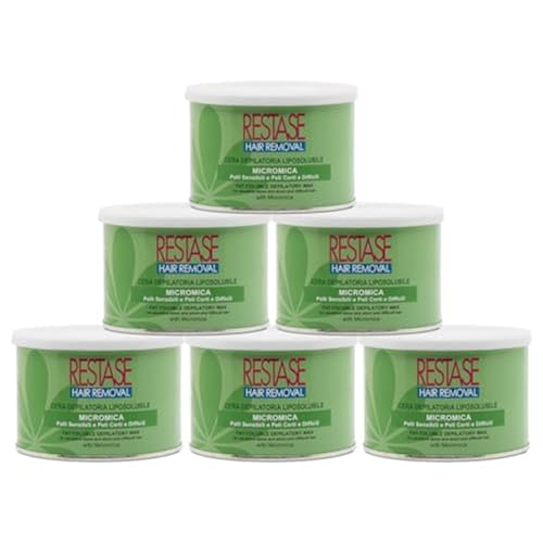 RESTASE | Lipidlösliches Haarentfernungswachs, Micromica, empfindliche Haut und kurzes, schwieriges Haar, 6 x 400 ml, hergestellt in Italien RESTASE | Lipidlösliches Haarentfernungswachs, Micromica, empfindliche Haut und kurzes, schwieriges Haar, 6 x 400 ml, hergestellt in Italien von Restase