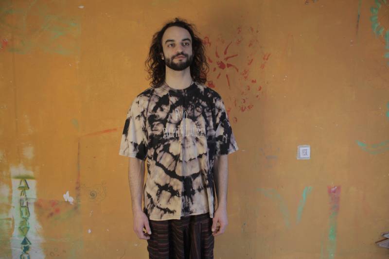 T-Shirt Batik Kreis Gr. L "Goth Web' von ResteFeste