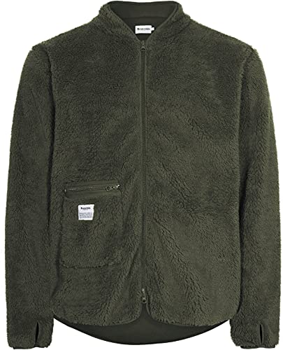 Resteröds Fleece Pullover für Männer, Herren Outdoor Pullover aus recyceltem Polyester, Warmer Teddy Fleece Pullover mit 1/4 ReiÃŸverschluss, schwarz, S von Resteröds