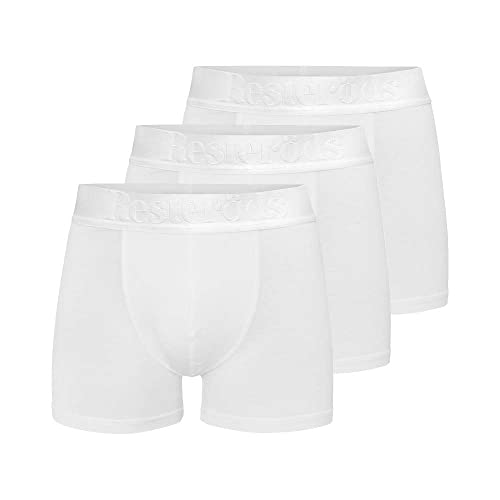 Resteröds - Retroshorts 'Gunnar' - Herren - 3-Pack - enganliegende Boxershorts aus Viskose (aus Bambus-Cellulose) - FSC Zerifiziert - WeiÃŸ - S von Resteröds