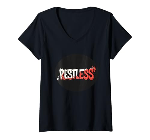 Damen Nette unruhige Aussage T-Shirt mit V-Ausschnitt Damen Nette unruhige Aussage T-Shirt mit V-Ausschnitt von Restless Outfit