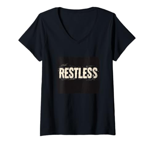 Damen Tolles Restless Logo Kostüm T-Shirt mit V-Ausschnitt Damen Tolles Restless Logo Kostüm T-Shirt mit V-Ausschnitt von Restless Outfit