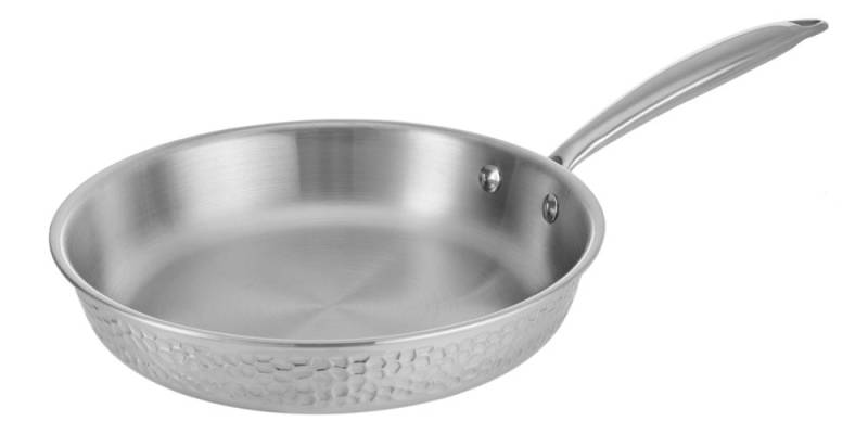 RESTO Kitchenware Bratpfanne "Crater Pfanne aus Tri-Ply (Edelstahl + Aluminium + Edelstahl) ofenfest" Edelstahl 18/10 1 Stk. tlg. Energieeinsparung 25% durch die dreilagige Basis von Resto Kitchenware