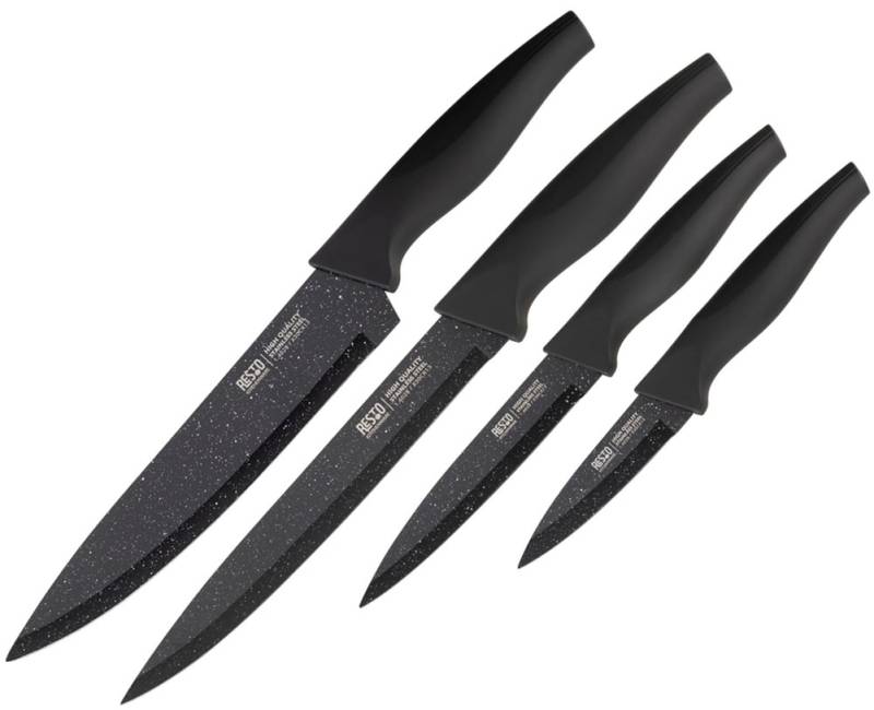 RESTO Kitchenware Messer-Set "Leo, Edelstahlmesser 4-teilig in Magnet-Geschenkbox" Kochmesser, Tranchiermesser, Universalmesser, Gemüsemesser von Resto Kitchenware