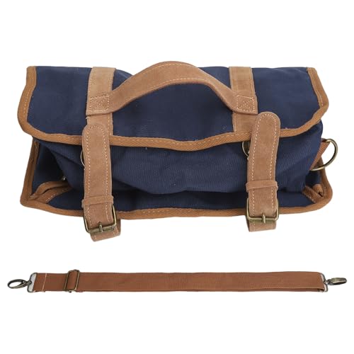 Restokki Barkeeper-Werkzeugtasche, Bar-Set-Tasche, wasserdichtes Segeltuch, mehrere Fächer, tragbare Barkeeper-Rolltasche mit Schultergurt (Blue) von Restokki