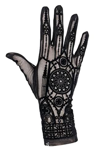 Restyle Cathedral Gotische Handschuhe Wicca Mesh Samt Architektur von Restyle