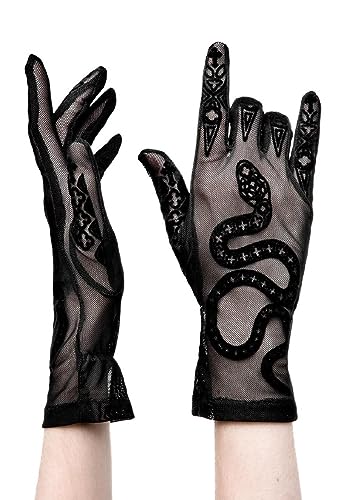 Restyle Clothing Cathedral Snake Frauen Schwarze Handschuhe Gothic Mesh Handschuhe von Restyle Clothing
