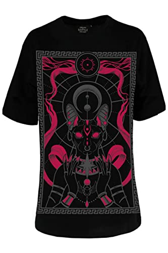 Restyle Sphinx Goddess Oversized Damen T-Shirt Gothic Occult Mystische Dunkle Fantasie Schwarzes Baumwolle Kurzarm T-Shirt Restyle Sphinx Goddess Oversized Damen T-Shirt Gothic Occult Mystische Dunkle Fantasie Schwarzes Baumwolle Kurzarm T-Shirt von Restyle Clothing