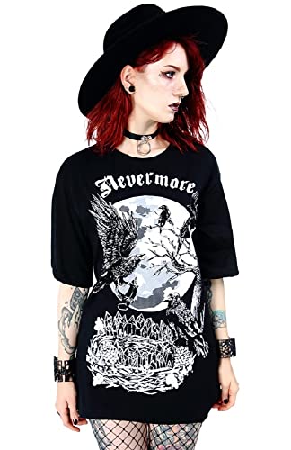 Restyle Goth Punk Nevermore Oversize T-Shirt - Schwarz (M - DE 38) von Restyle