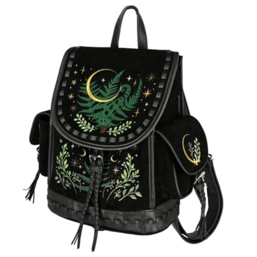 Restyle Herbal Rucksack Hexe Sterne Mond Farn Blatt Fee Gothic Cottagecore von Restyle