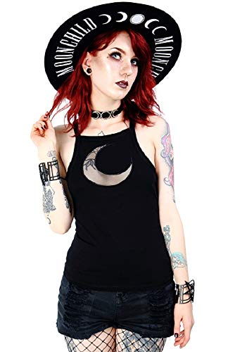 Restyle Mesh Moon Wicca Top - Schwarz (L - DE 40) von Restyle