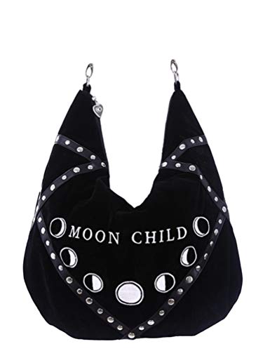 Restyle Mond Kind Samt Hobo Gothic Punk Okkulte Wicca Tag Crossbody Tasche Sack von Restyle