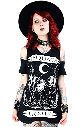 Restyle Okkulte Wicca Squad Goals Kalte Schulter Top - Schwarz (XL - DE 42) von Restyle