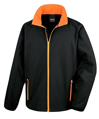 Ergebnis Kern Mens Druckbare Softshell Jacke - 7 Farben / - Black / Black - 3XL von Result