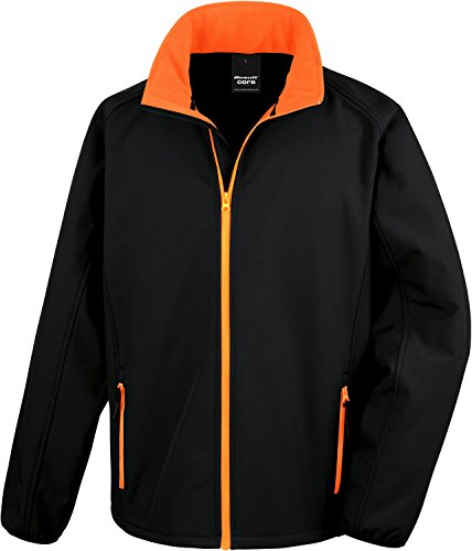 Ergebnis Kern Mens Druckbare Softshell Jacke - 7 Farben / - Black / Orange - 3XL von Result