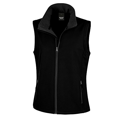 Result Core Damen Softshell-Weste, bedruckbar (2XL) (Schwarz/Schwarz) von Result