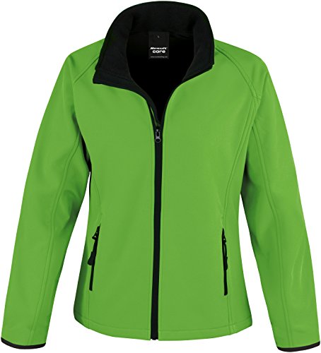 Result Core Womans Printable Softshell Jacket - 6 Co - Vivid Green/Black - 2XL von Result