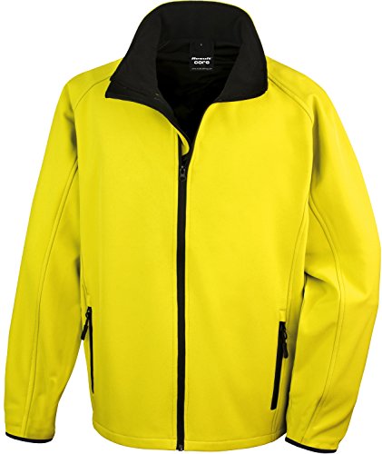 Ergebnis Kern Mens Druckbare Softshell Jacke - 7 Farben / S - Yellow / Black - L von Result