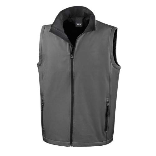 Ergebnis R232M Softshell, bedruckbar, Bodywarmer, Unisex, R232M, Carbon / Schwarz, L von Result